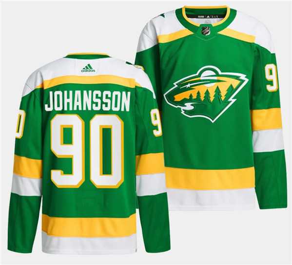 Mens Minnesota Wild #90 Marcus Johansson Green 2023-24 Stitched Jersey Dzhi